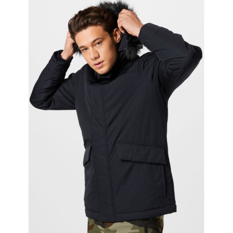 Jaket Winter Hollister Faux Fur Lined All Weather Boomber Hoodie