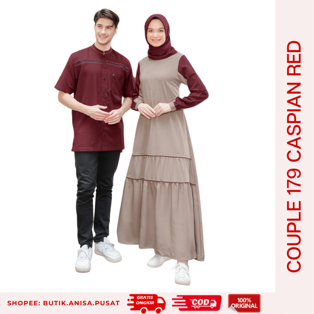 GAB - ETHICA COUPLE 179 CASPIAN RED Gamis Ayumi 413 Koko Kahfi 292