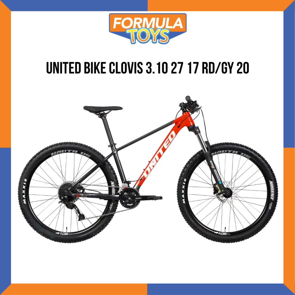 SEPEDA MTB UNITED BIKE CLOVIS 3.10 27 17 RD/GY 20