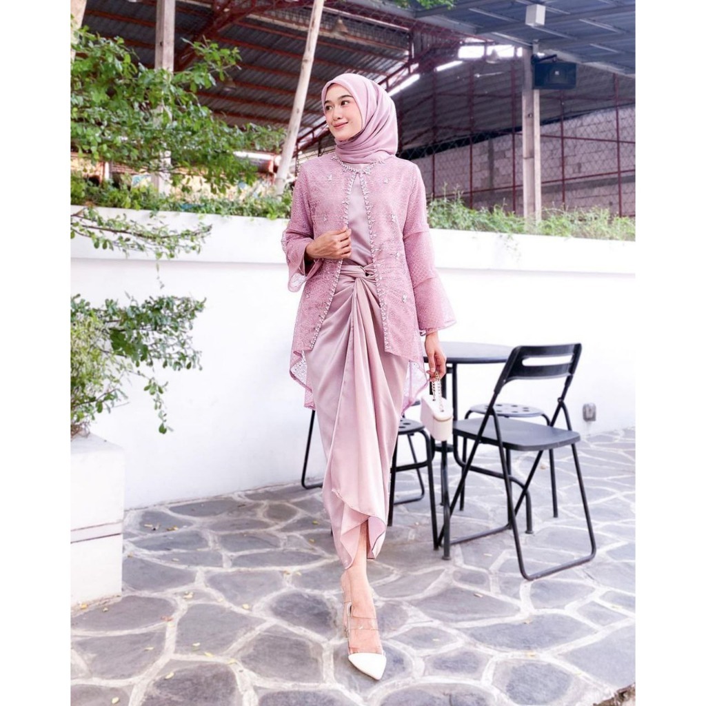 One Set Clarissa | By Aisyybusana | Outer Brukat Premium Setelan Kondangan Rok Lilit Satin Free Oute