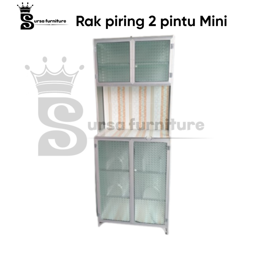 rak piring/lemari rak piring 2 pintu mini/ aluminium bawah KERAMIK/rak piring termurah/tak piring ca