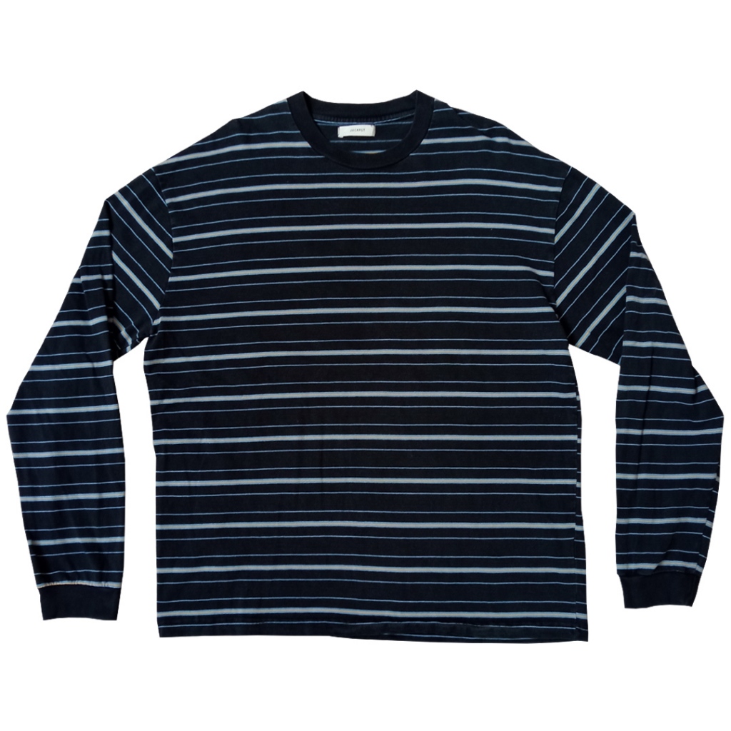 Kaos Longsleeve Salur Navy Yellow Second Fashion Branded