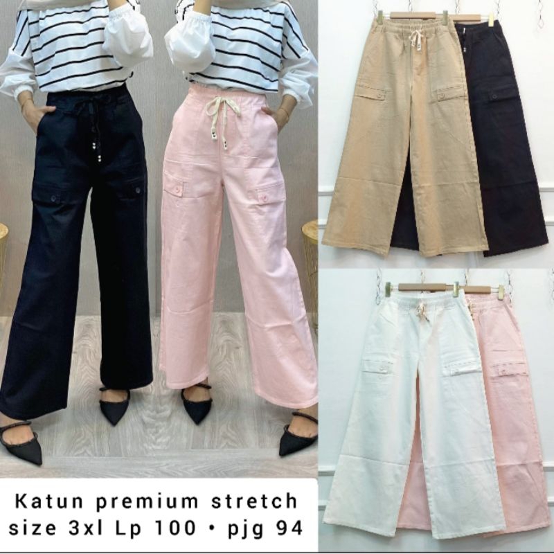 kulot katun Stretch import fashion wanita modern