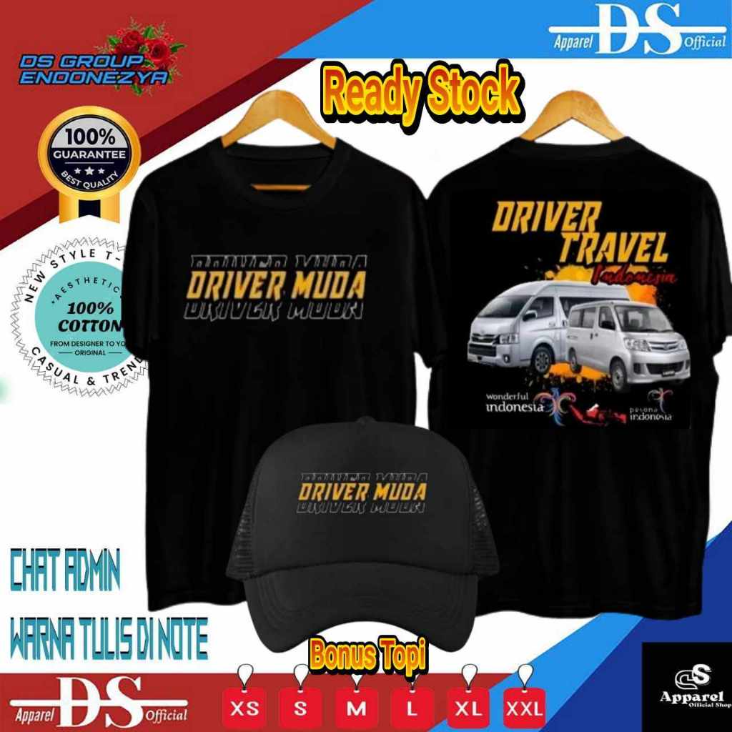 KAOS DRIVER MUDA DRIVER TRAVEL INDONESIA PESONA DRIVER MUDA BAHAN COTTON COMBED