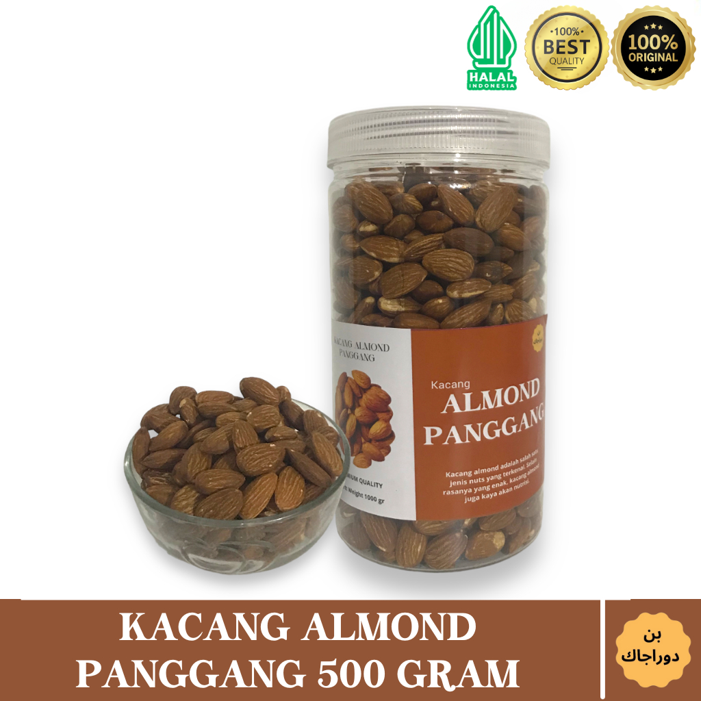 

Kacang Almond Panggang Original Premium 500 Gram Siap Makan