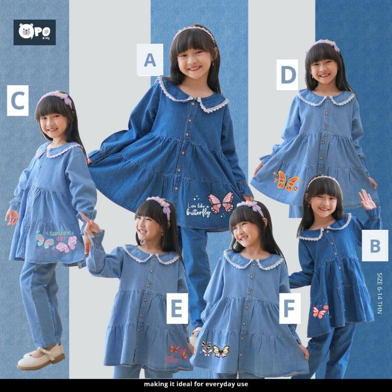 zena set tunik jeans