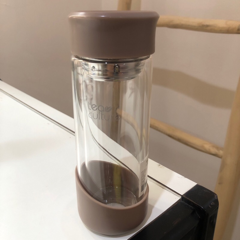 Tumbler kaca tea infuser/tumbler teh botol kaca