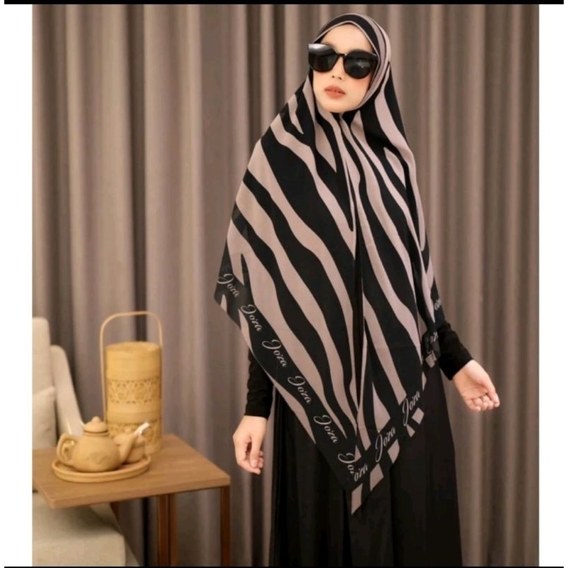 Khimar printing by joza part 1 panjang depan 95 cm panjang belakang 110 cm by joza clothing.