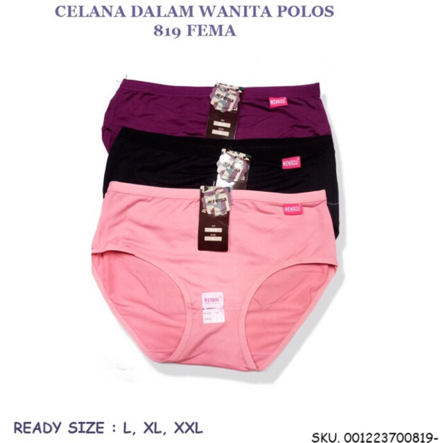 12Pcs CD Celana Dalam Wanita Fema Wenrou 819