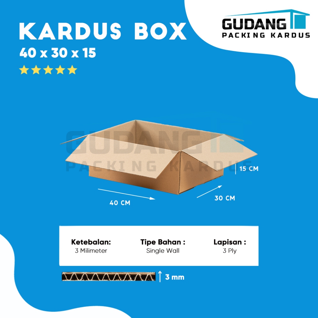 

Packing Kardus Karton Box Pindahan 40cm x 30cm x 15cm Box Polos