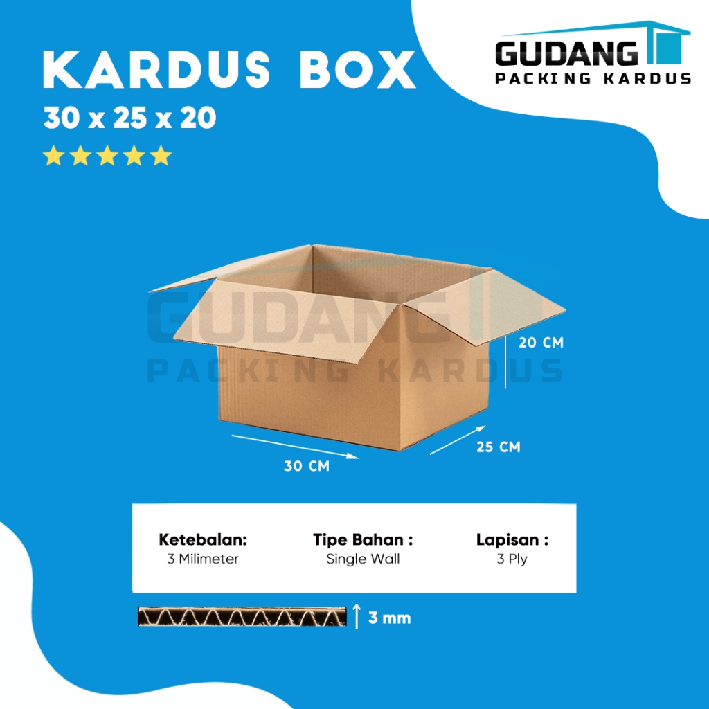 

Packing Kardus Karton Box Pindahan 30cm x 25cm x 20cm Box Polos