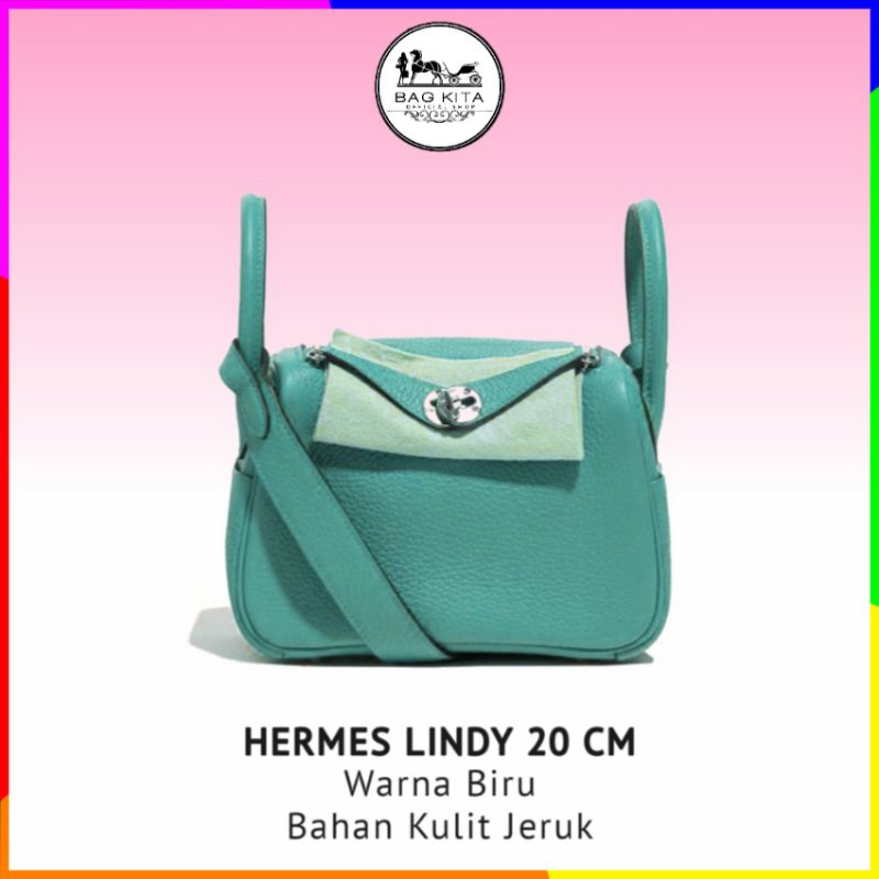 Tas Hms Lindy 20 Biru Premium | Tas Selempang Wanita 4553Hermes Lindy Import