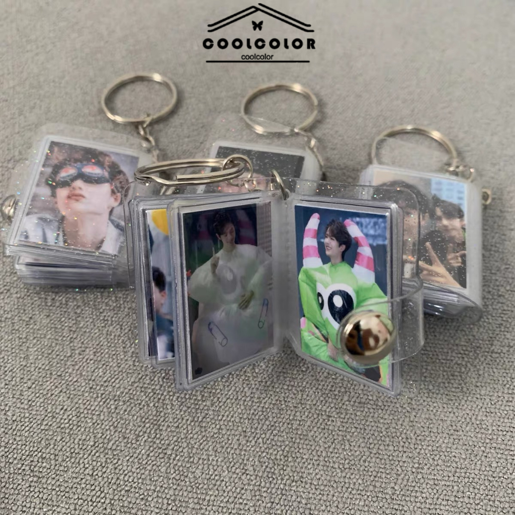COD  1&2 Inch Photo Album Mini 16&20 Pockets Keyring Lucu Transparent Foto Binder Kecil Card Holder 