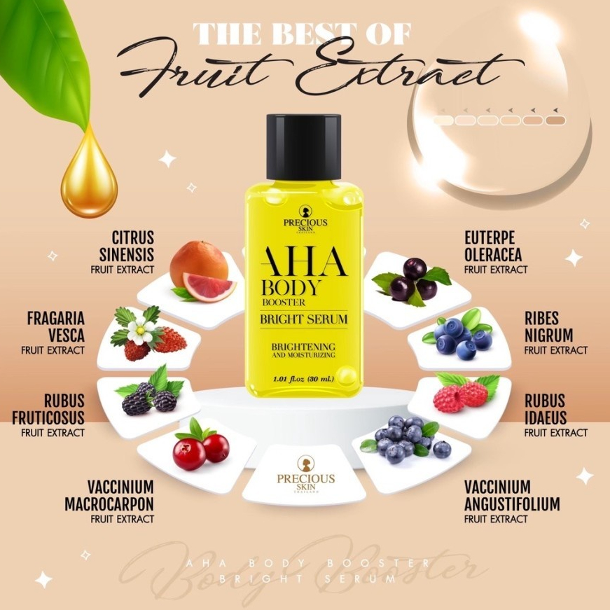 BIBIT PEMUTIH BADAN PERMANEN DAN AMPUH CAMPURAN HANDBODY AHA BODY BOOSTER BRIGHT SERUM BRIGHTENING &