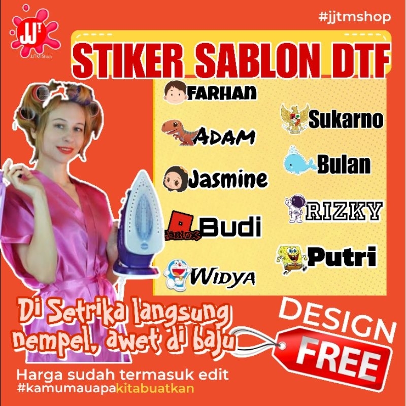 Stiker Sablon Label Baju | Stiker DTF