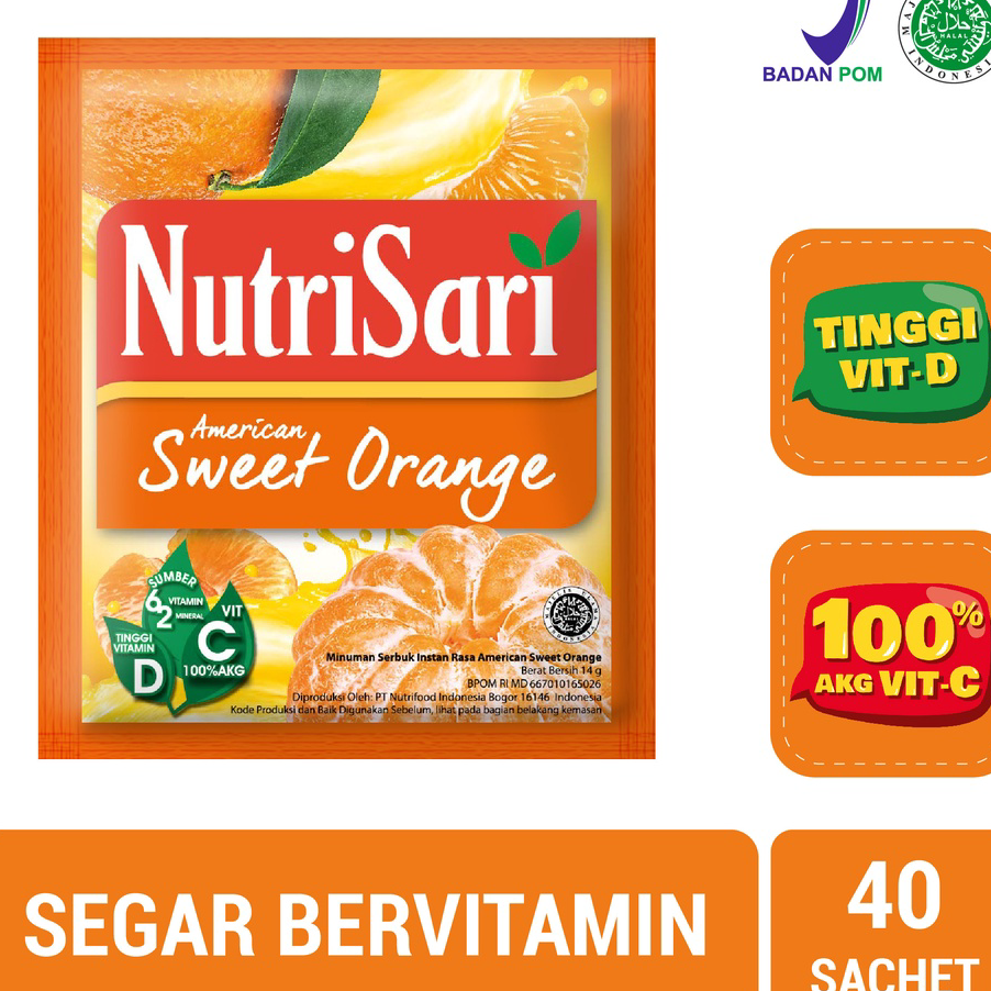 

BTNW5739 Jangan Sampai Kehabisan!!! NutriSari American Sweet Orange 40 Sachet - Minuman Buah Vitamin C