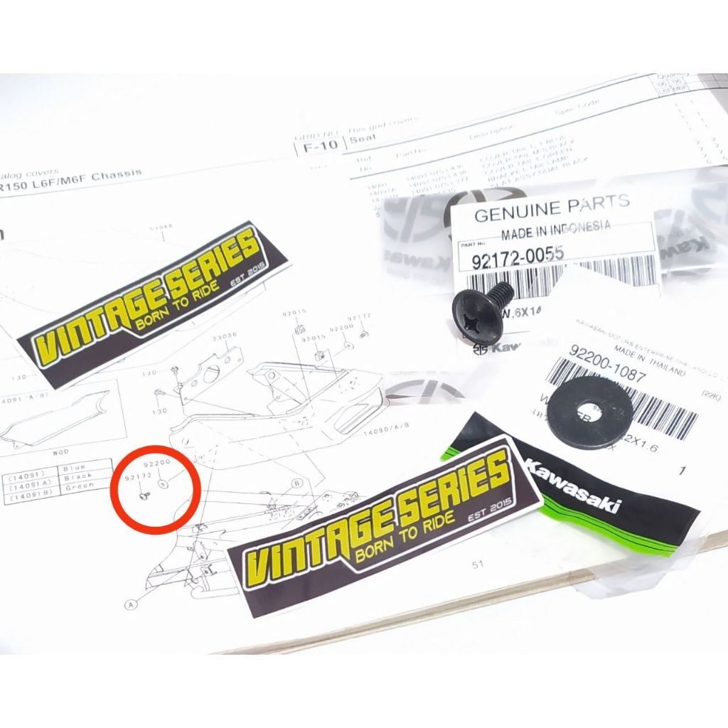Baut Body Ninja R SS Original Kawasaki 92172-0055 RING 92200-1087