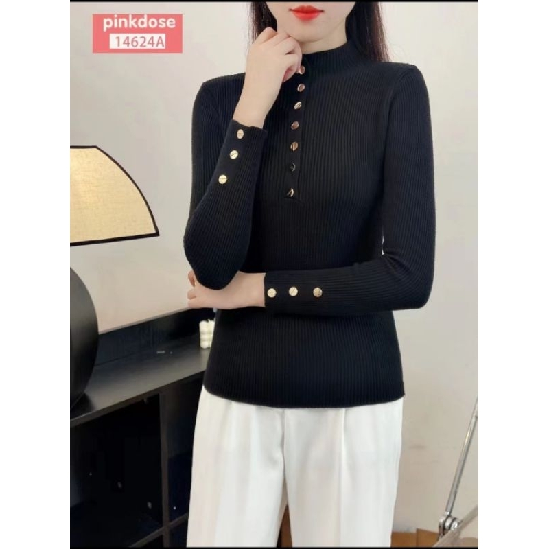 PINKDOSE ATASAN MANSET RAJUT INARA KANCING BUSUI  IMPORT PREMIUM