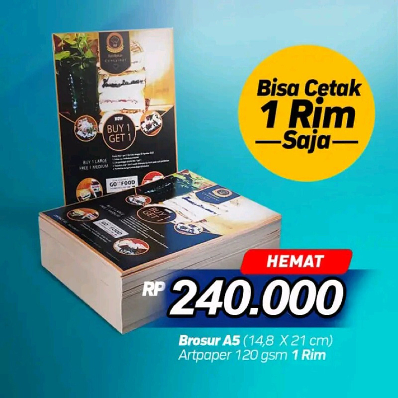 

Cetak Murah Brosur A5 ( 1Sisi )Art Paper 120 gr /1 rim [500 lbr]
