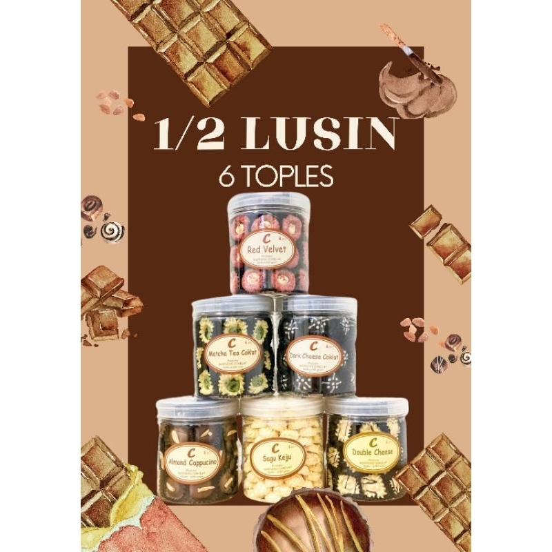 

WarCok 1/2 Lusin 6 toples Kue Kering Cokelat 250gr
