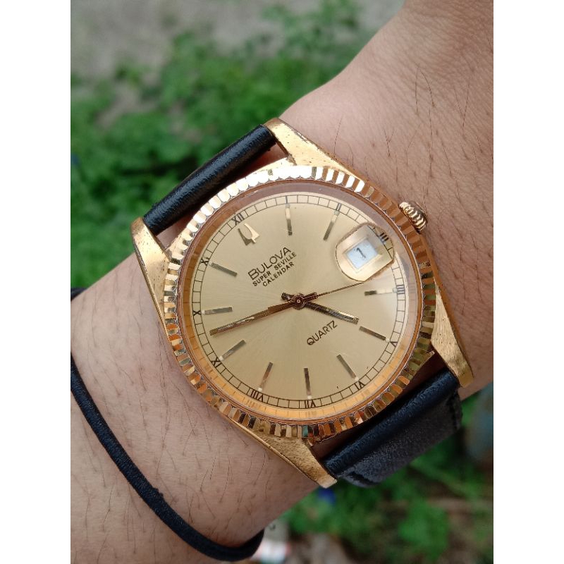 Jam Tangan Bulova Super Seville Calendar Quartz or Bulova Gold Quartz Original