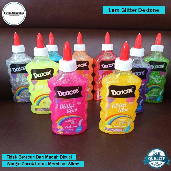 

Lem Glitter Dextone Warna Glue Gliter Membuat Mainan Slime Safe Non Toxic Premium