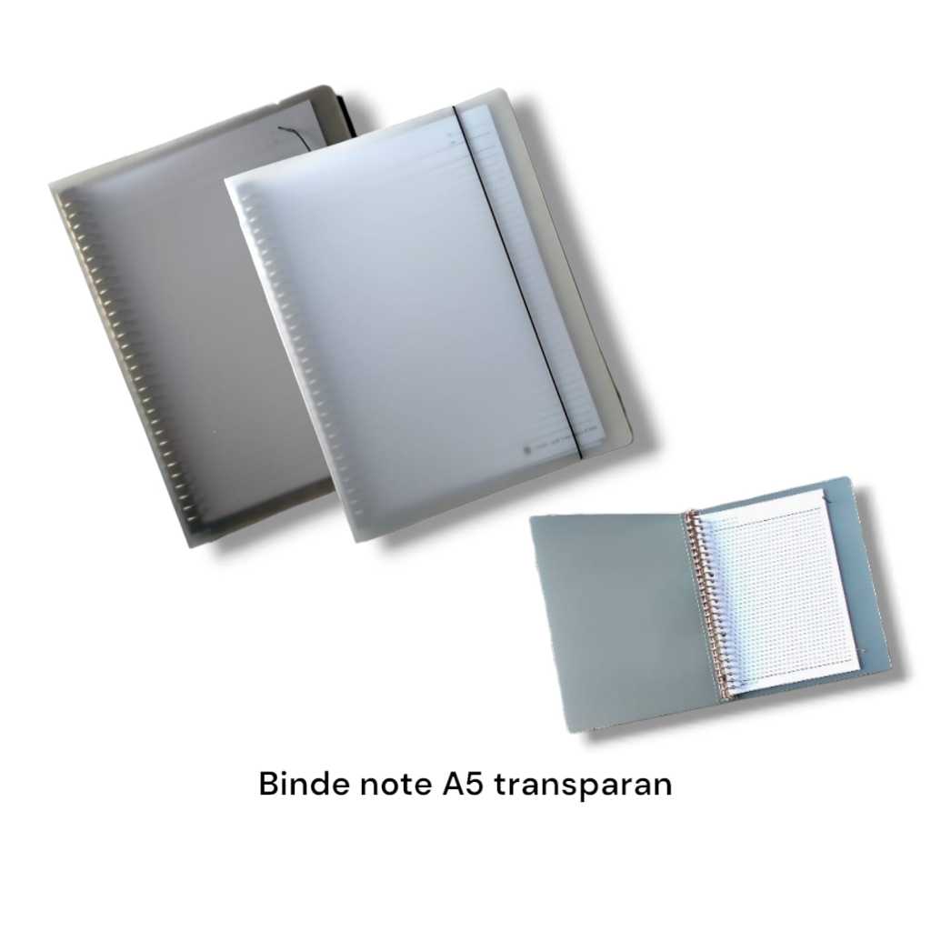 

Map Loose Leaf Binder Note A5 20 Ring Besi Transparan Polos Tali Hitam Putih