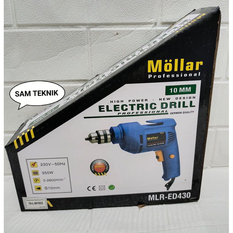BOR MOLLAR Listrik 10mm Variabel speed ED430 - bor tangan bolak balik + pengaturan kecepatan