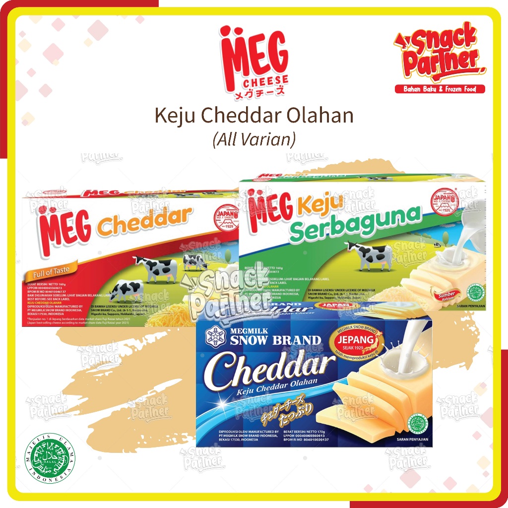 

MEG CHEESE 160 / 170 GR - Keju Cheddar Olahan Serbaguna Megmilk Snow Brand Milk Susu 160gr 170gr