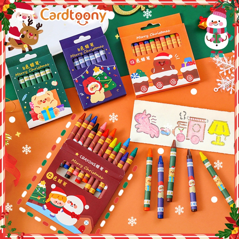 

Crayon Mini Natal Krayon Christmas 8 warna 12 warna Lucu Imut Beruang Santa Klaus Salju Alat mewarnai