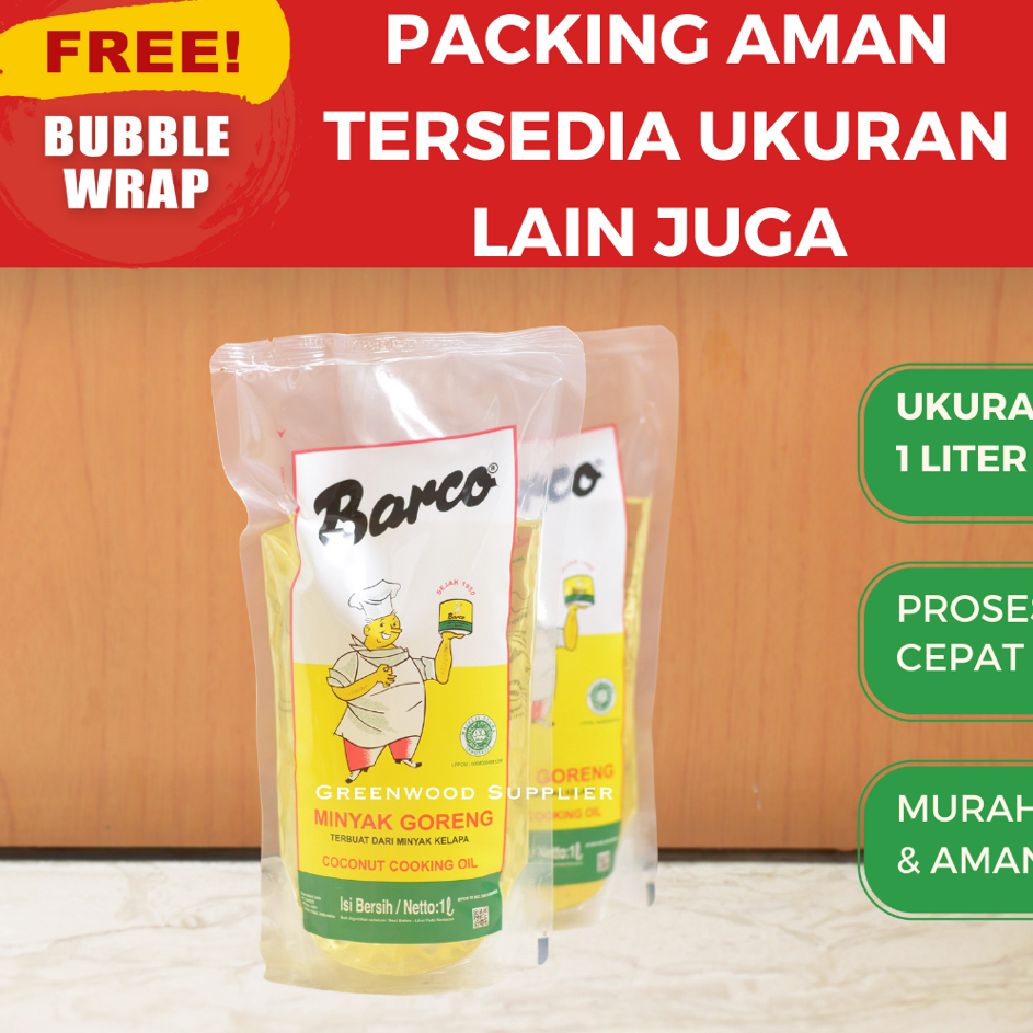 

Promo Barco Minyak Goreng Kelapa / Coconut Oil - 1 Liter [Per Pcs] ➼➳✿✯