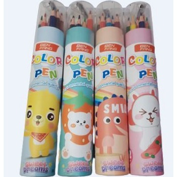 

Ready Pensil Warna Tabung Ben Fang / 12 Warna + Serutan