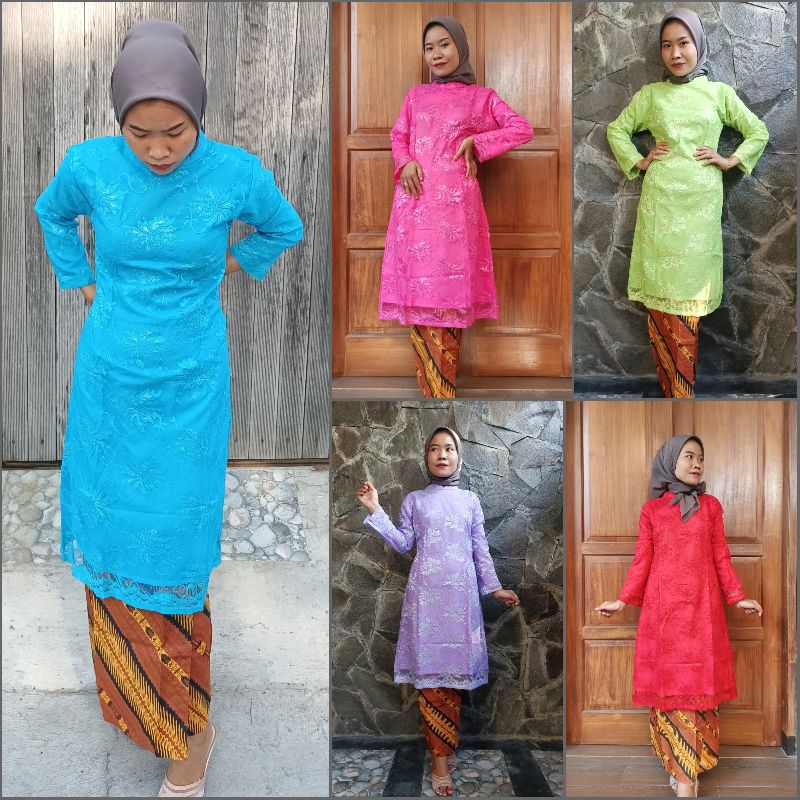 ONE SET ROK N TUNIK BROKAT KEBAYA ROK BATIK SOGAN