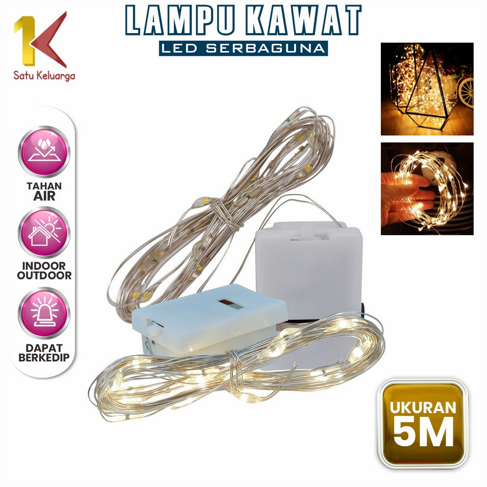 Satu Keluarga Lampu Kawat Mini Led Ukuran 5 Meter C943 Lampu Hias Bucket Balon Gift Serbaguna Lampu 
