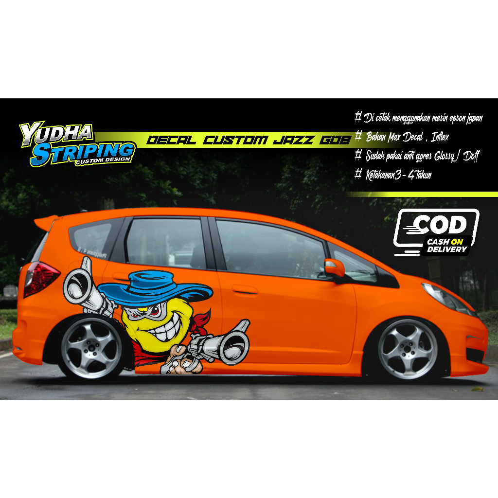 STICKER CUSTOM MOBIL JAZZ / CUSTOM STIKER AGYA / AYLA / DECAL STIKER MOTIF