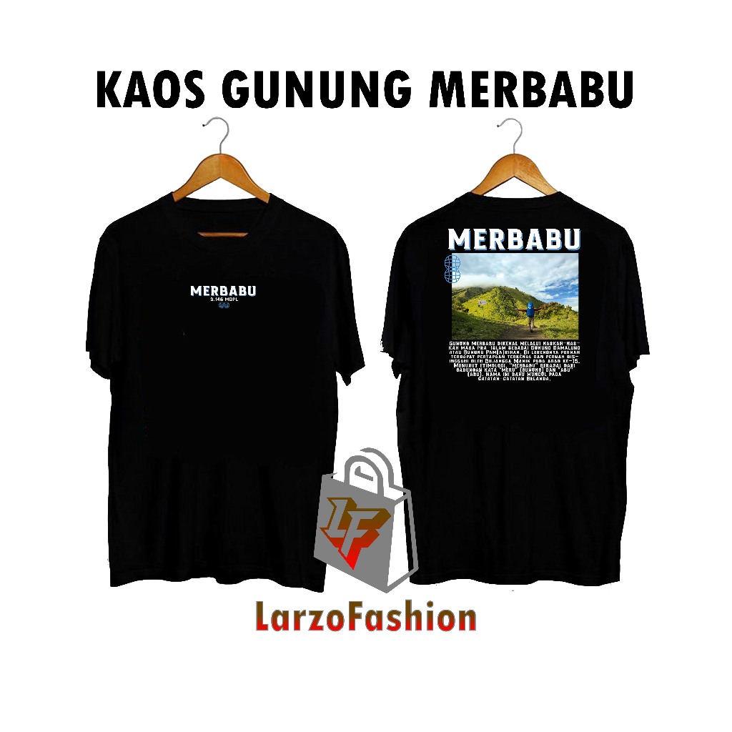 Larzoidlarzo - Kaos Pendaki Gunung MERBABU / Baju Distro Outdoor Adventure Hiking Tshirt Mountain Se