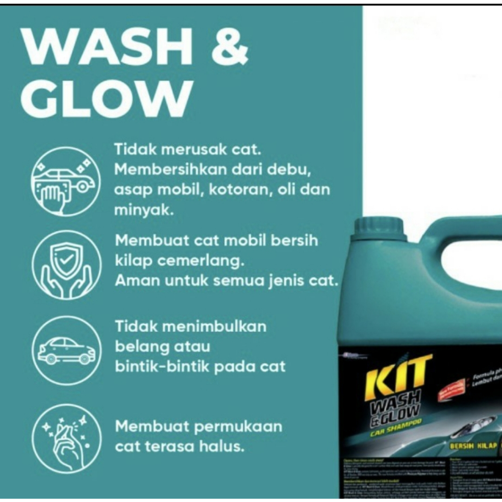RB Kit Wash & Glow Car Shampoo Mobil - 3,7L Kit Wash And Glow 3700ml