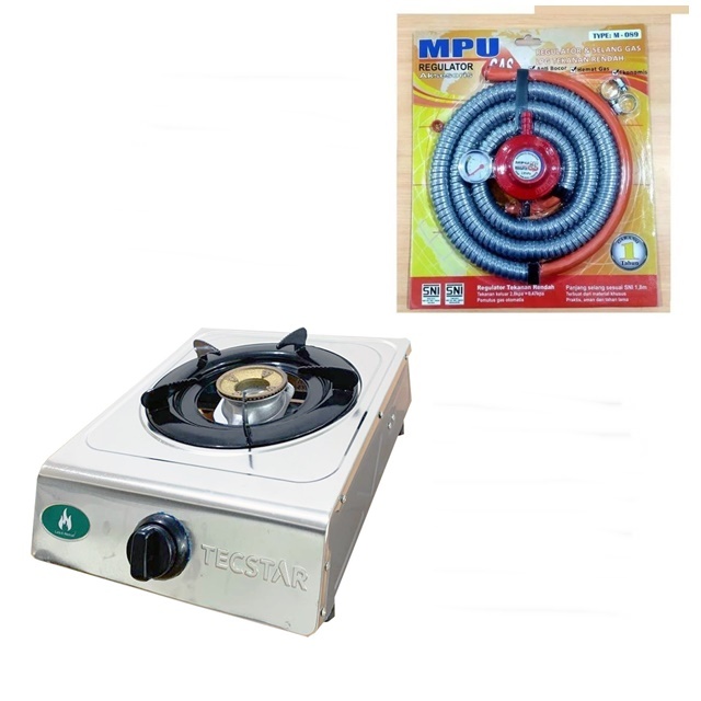 Kompor gas 1 tungku Tecstar stainless
