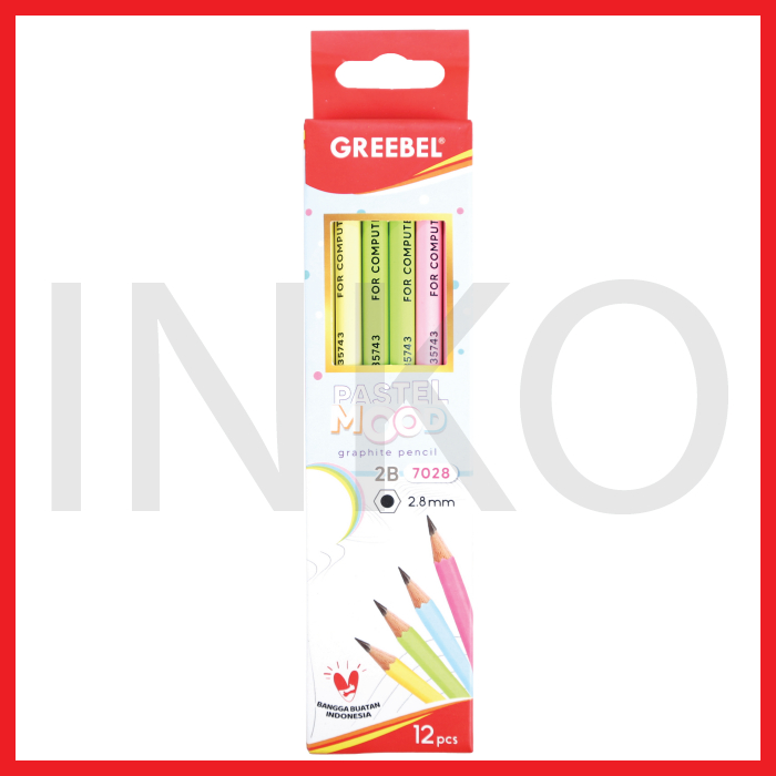 

GREEBEL PENCIL 2B PASTEL MOOD 7028 12PCS