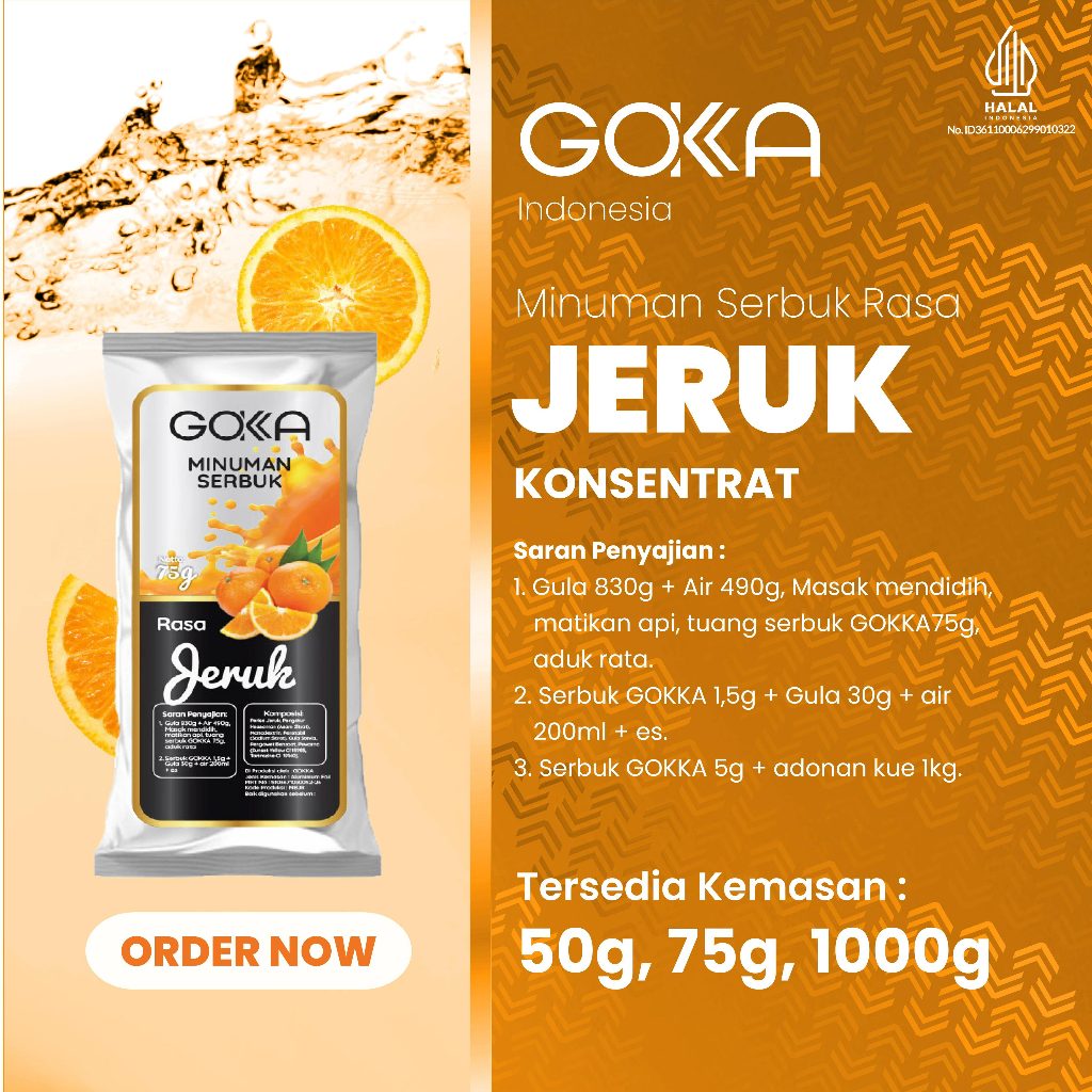 

Powder Drink / Bubuk Minuman Gokka Rasa Jeruk Kemasan 50gr