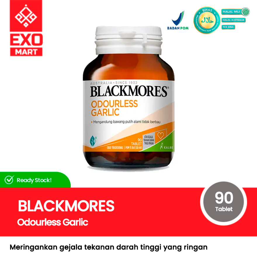 Blackmores Odourless Garlic 90 Tablet BPOM Kalbe - Bawang Putih Darah Tinggi