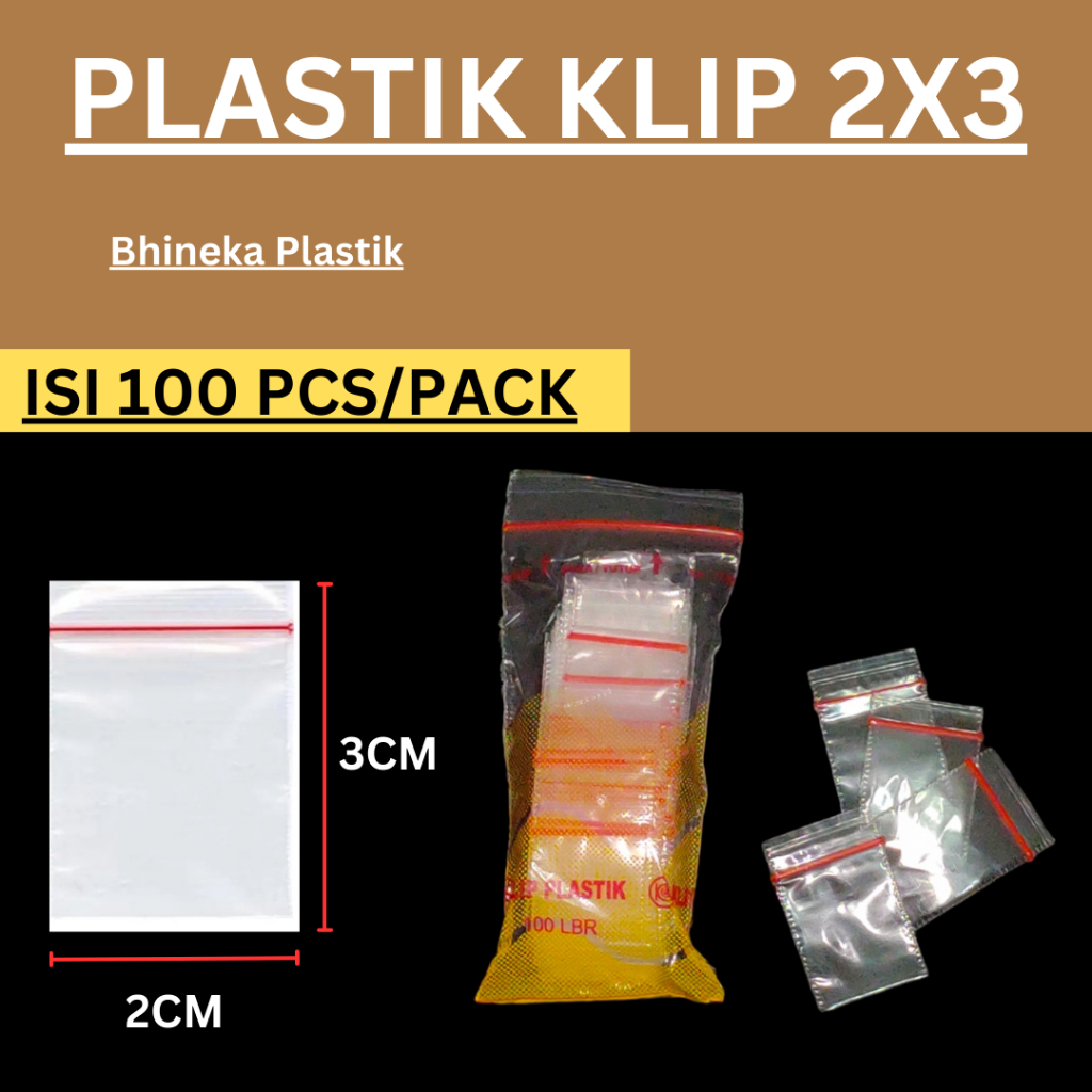 Plastik Klip Kecil Uk 2x3 ( 100Pcs), Plastik Obat, Zip lock Clip