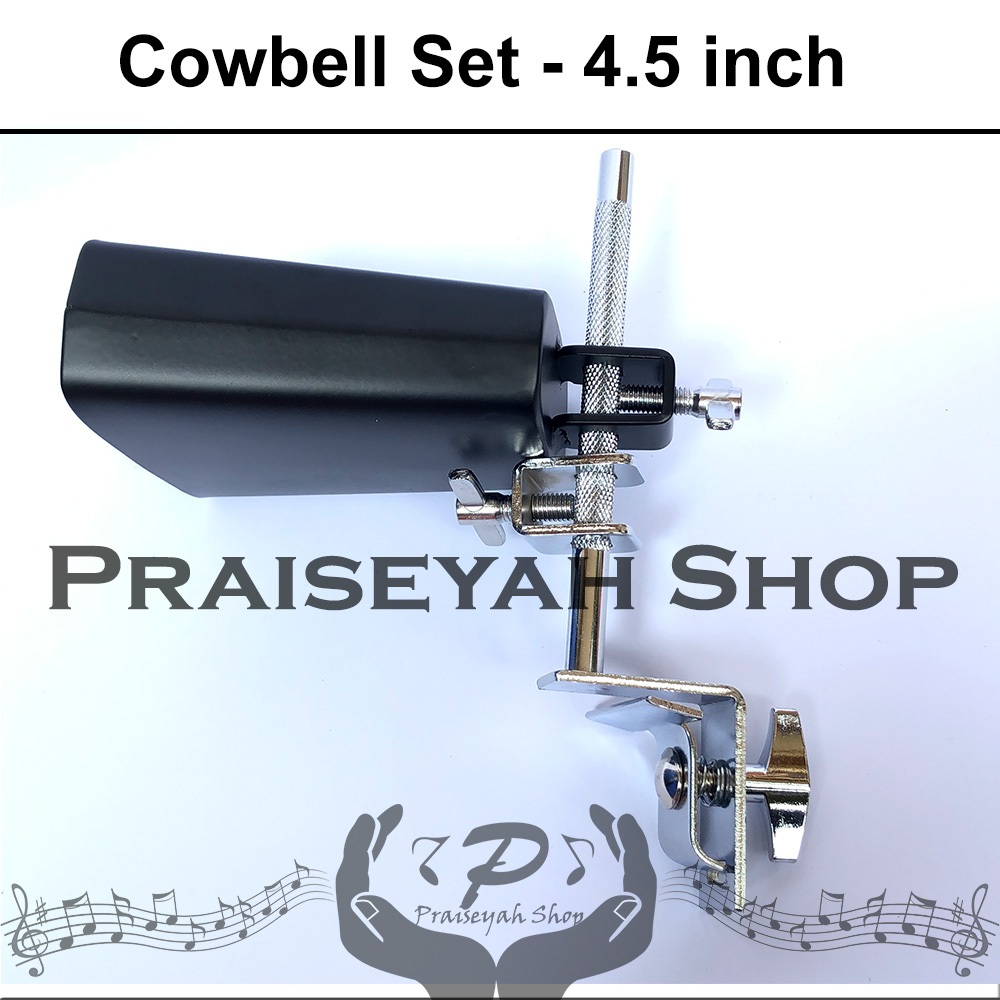 Cowbell Drum Perkusi Set Include Holder