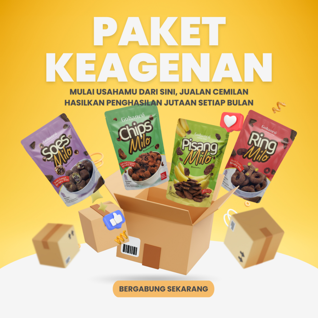 

Paket Usaha Snack Jualan Makanan Cemilan Kekinian Reseller Gobanco Coklat 12 pcs