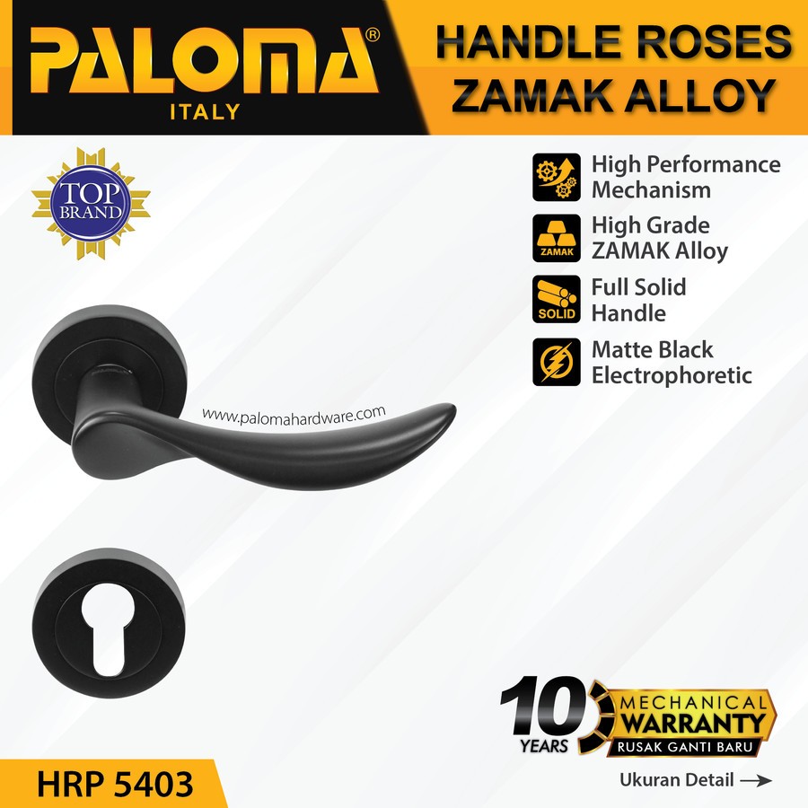 HANDLE PINTU PALOMA HRP 5403 MATTE BLACK GAGANG PINTU HANDLE ROSES HITAM