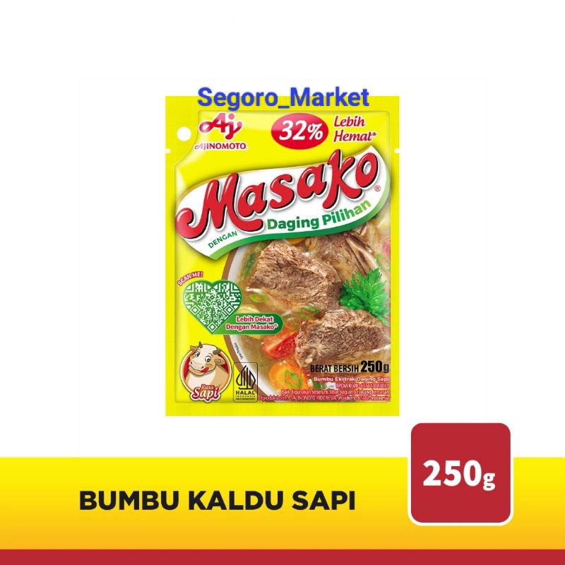 

MASAKO BUMBU KALDU PENYEDAP RASA SAPI (250GR)