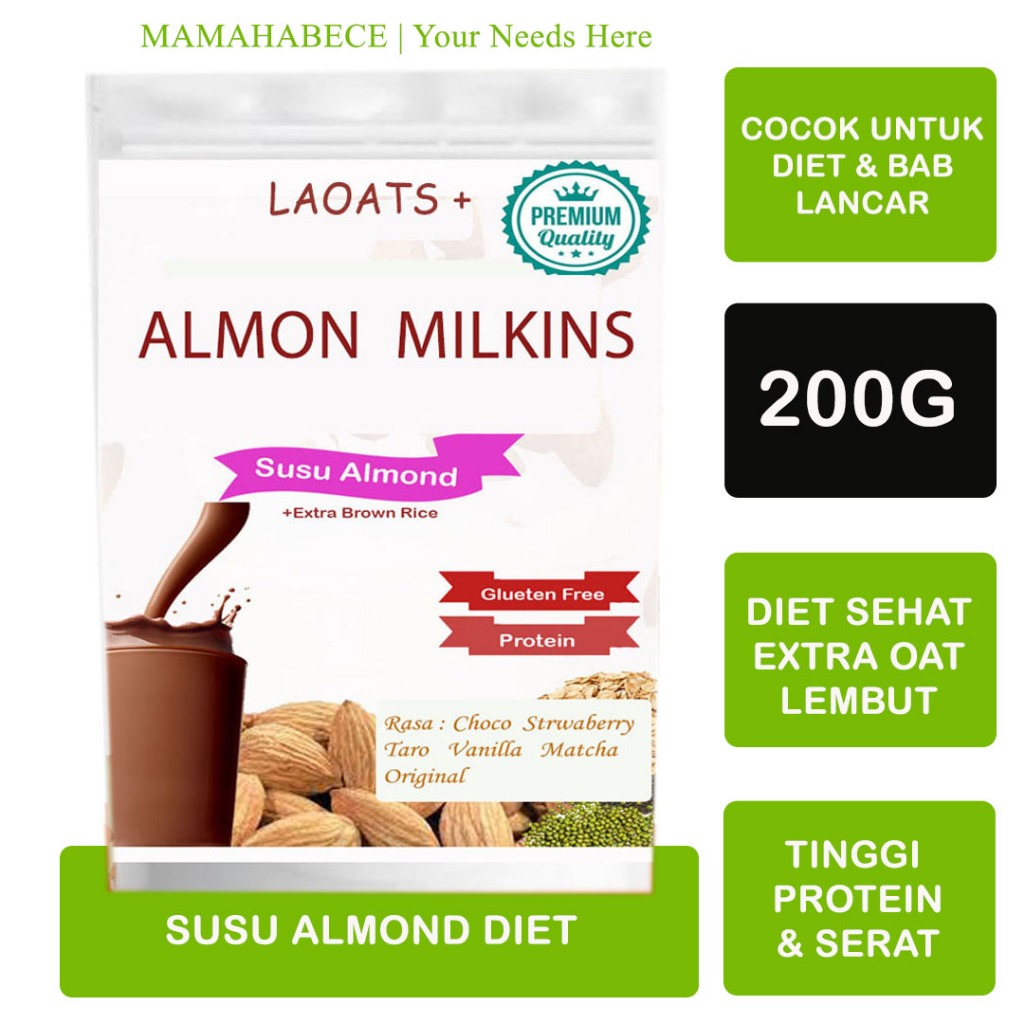 

Susu Almond Penurun Berat Badan Almond Milk Diet Low Fat Oat Milk Susu Rendah Lemak Untuk Diet Laoats Laoats (200G)