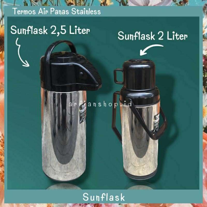 Termos Air Panas Stainless Pencet 2 Liter, 2,5 Liter - SUNFLASK