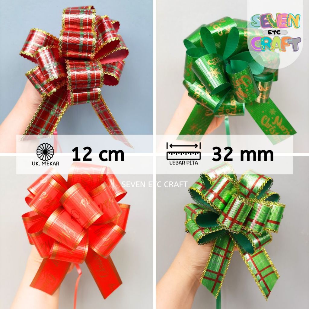 

Pita Tarik Pompom Natal 32 mm SATUAN