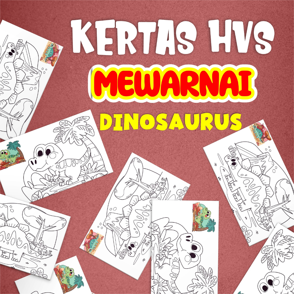 

Kertas Mewarnai Dinosaurus Anak HVS - Kertas Mewarnai Murah